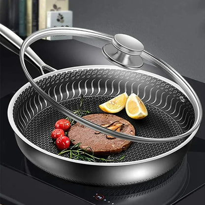 Premium Wok | Edelstahl Wok mit Wabenstruktur und Antihaftbeschichtung | Vielseitig für Perfekte Ergebnisse 2