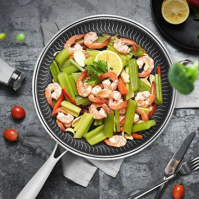 Premium Wok | Edelstahl Wok mit Wabenstruktur und Antihaftbeschichtung | Vielseitig für Perfekte Ergebnisse 3