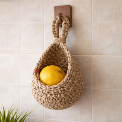 Rustikaler Jute Hängekorb mit Atmungsaktivem Design | Ideal für Obst und Gemüse 5