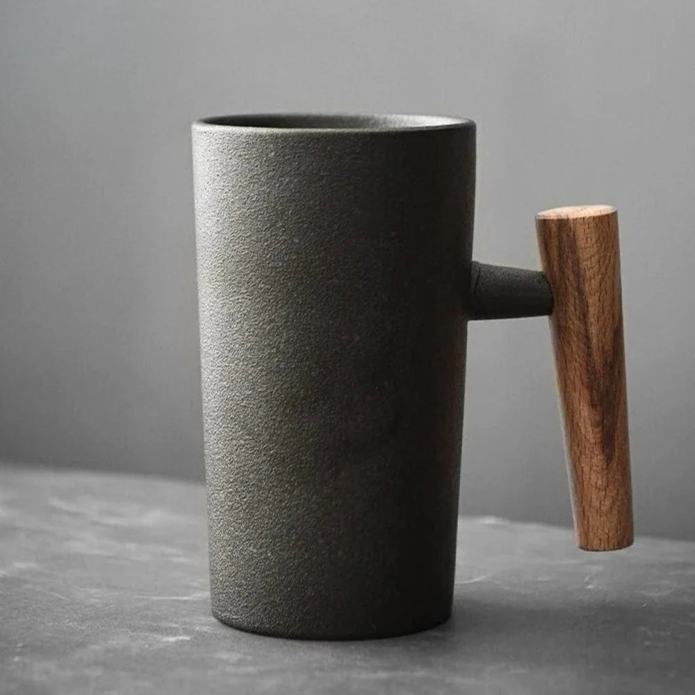 Rustikaler Keramikbecher | Vintage-Stil mit Handgefertigter Qualität | Ideal für Kaffee und Tee 0
