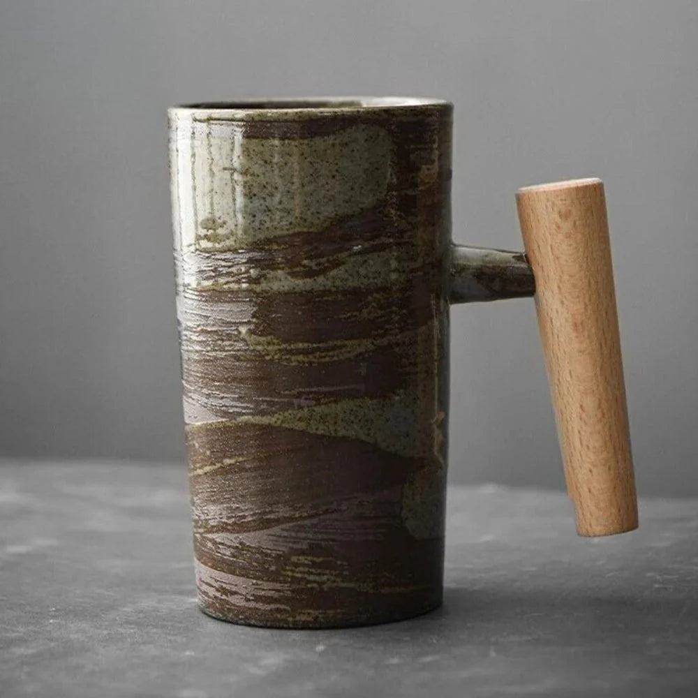 Rustikaler Keramikbecher | Vintage-Stil mit Handgefertigter Qualität | Ideal für Kaffee und Tee 3