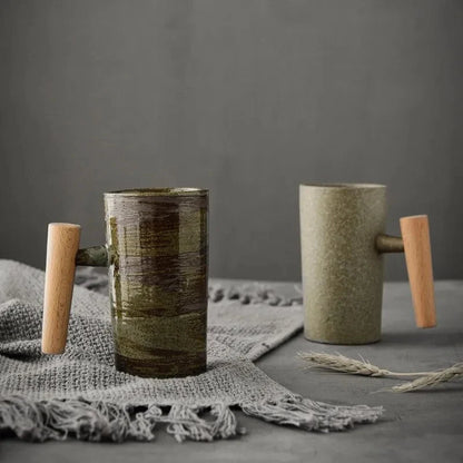 Rustikaler Keramikbecher | Vintage-Stil mit Handgefertigter Qualität | Ideal für Kaffee und Tee 4
