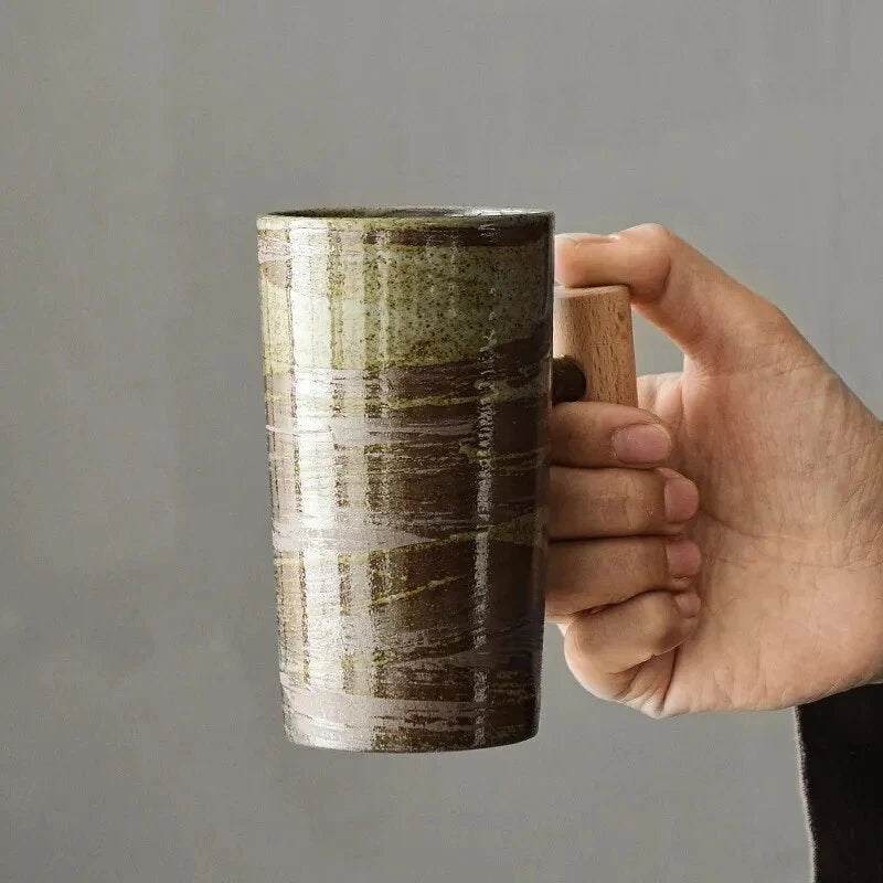 Rustikaler Keramikbecher | Vintage-Stil mit Handgefertigter Qualität | Ideal für Kaffee und Tee 6